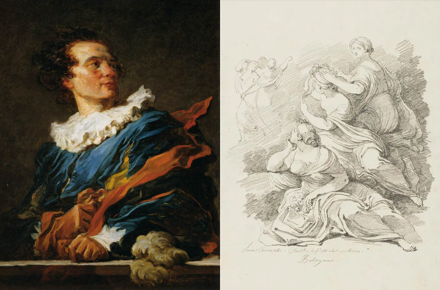 Famiglia Di Pittori Francesi Del 600 Uno dei più famosi pittori francesi del ‘700 nel chiostro di Carracci